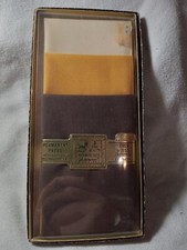 Set of 3 Vintage Goldenweeve Men  s handkerchiefs Tan Orange Brown 779 