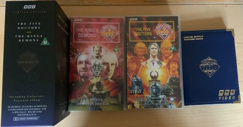Doctor Who- The Five Doctors & The King's Demons VHS. Postcard Album &Postcards - Picture 3 of 12