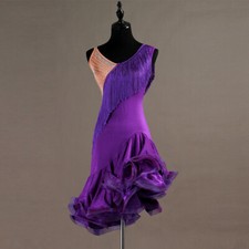 New Latin Ballroom Dance Dress Modern Salsa Waltz Standard Long Dress F193