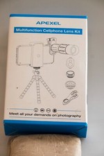 Apexel cellphone lens kit: telephoto, wide angle, fisheye, tripod