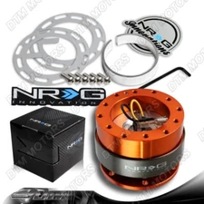 NRG Orange Aluminum Lock 6-Hole Steering Wheel Gen 2.0 Quick Release Adapter