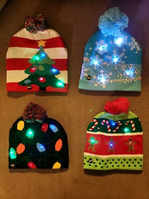 Light-Up Christmas Holiday Knitted Hat 