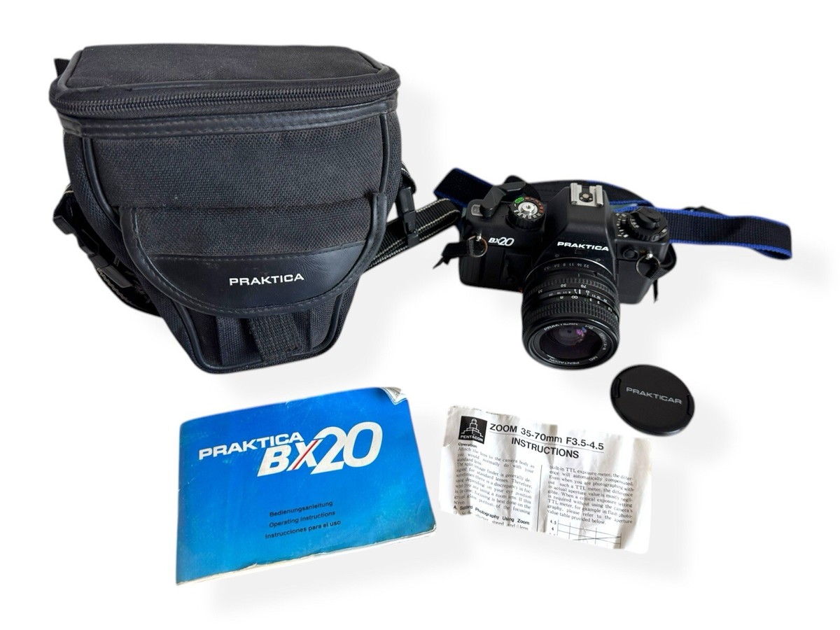 Praktica BX20 35mm SLR Film Camera & Pentacon 35-70mm Lens Kit Bag