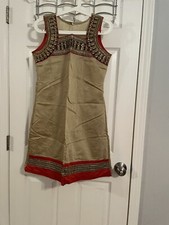 Exquisite Indian Kurta - Women's Ethnic Fashion - Sleeveless Design Copper Gold