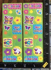 JESUS LOVE, RELIGIOUS INSPIRATIONAL VERSES, 2 SMALL SHEETS STICKERS JHS04