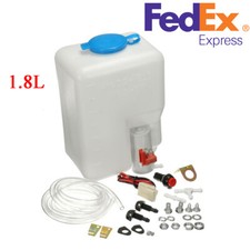1.8l Universal Car Windshield Washer Bottle W 12v Reservoir Pump Kit Usa Stock