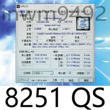 Intel Xeon Platinum 8251 QS 12-Cores 24-Threads 3.80GHz LGA3647 CPU Processor