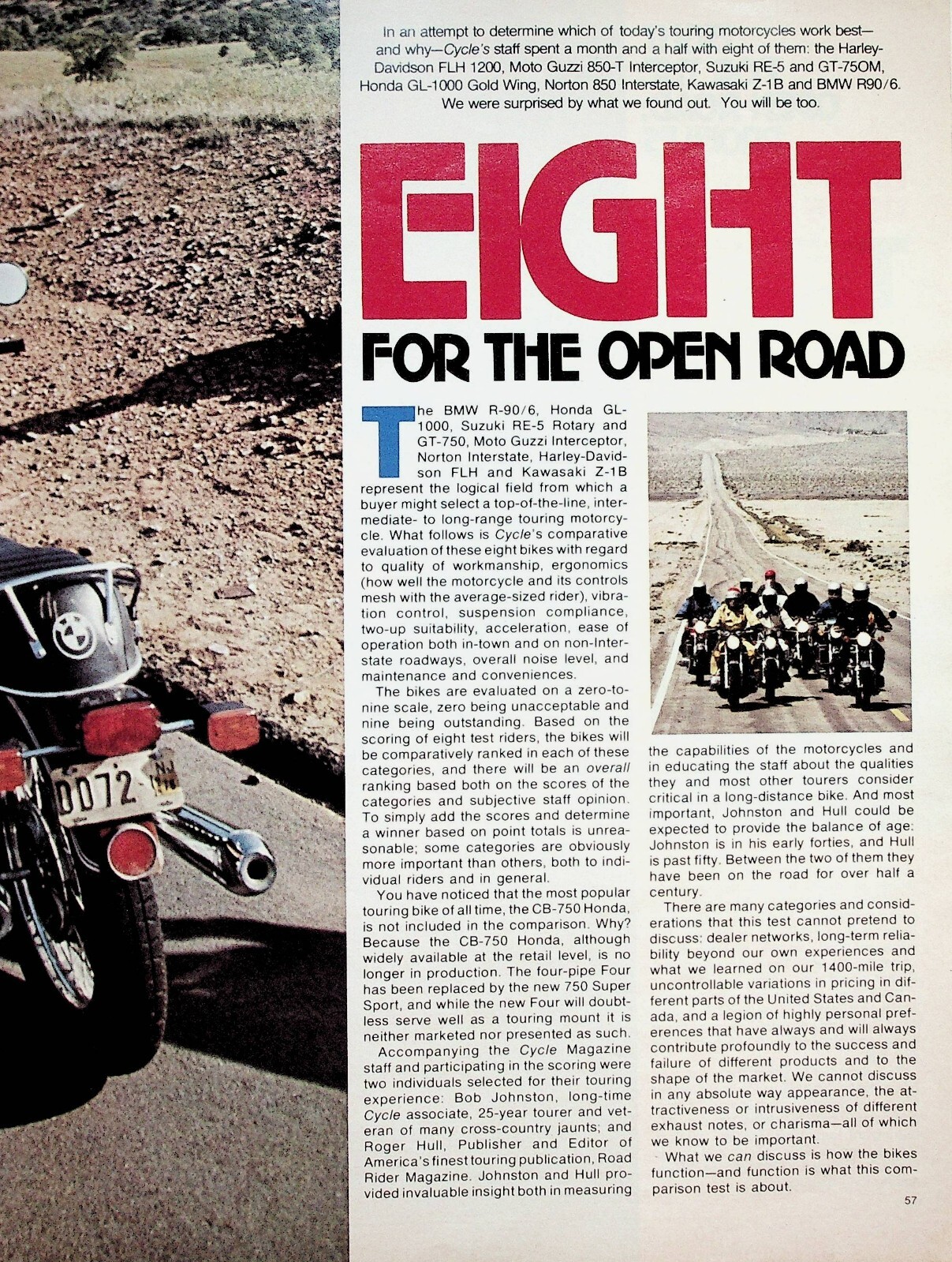 1975 Harley-Davidson FLH1200 & More 8 Motorcycles Test - 23-Page Vintage Article