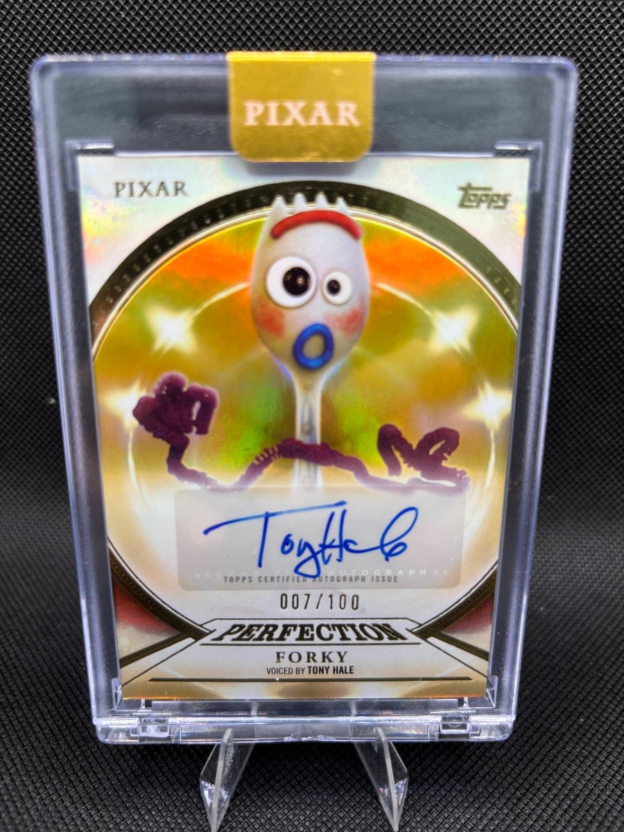 2025 Topps Pixar Gold Forky Auto 7/100 PPA-THL Encased Toy Story