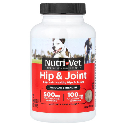 Hip & Joint, Regular Strength, For Dogs, Liver, 75 Chewables