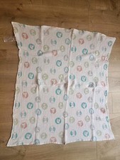 Disney Baby Aden  Anais Dumbo Elephant Muslin Swaddle Blanket Circles White
