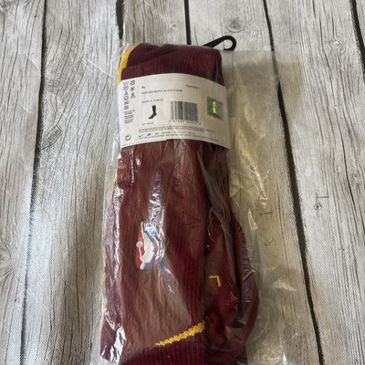 Nike NBA Authentics Basketball Socks - Burgundy/Yellow - Xl