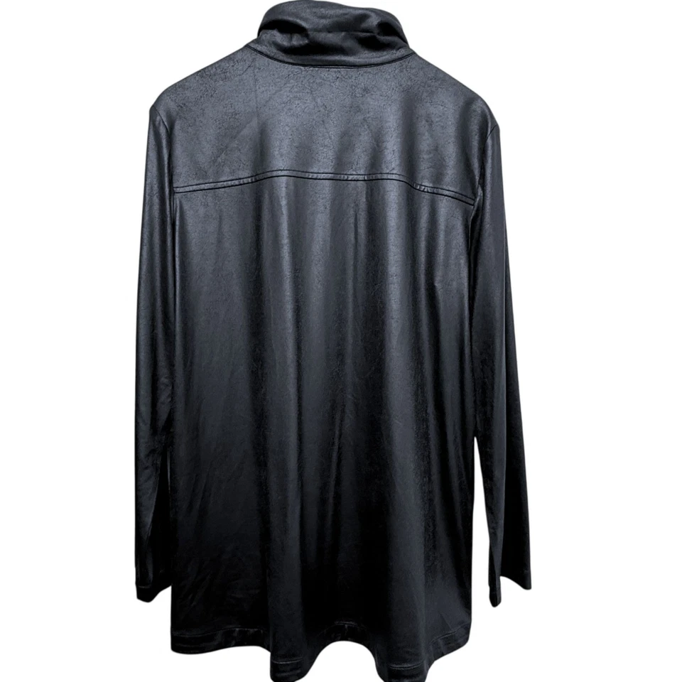 Chaqueta para mujer Elliott Lauren talla XL negra cremallera frontal elástica imitación cuero Foto 3 de 4