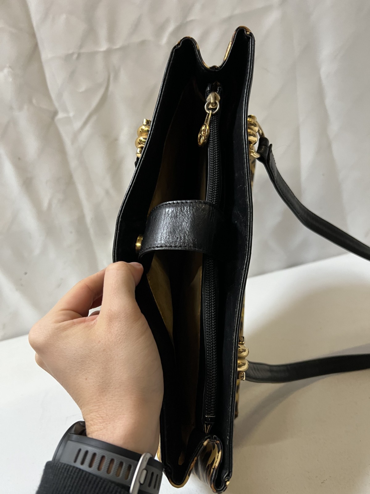 VERSACE LEOPARD PATTERN YELLOW LEATHER SHOULDER T… - image 7