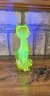 Vtg Murano (L. Zanetti) SIGNED Yellow Uranium Vaseline Glass CAT Figurin 8" READ