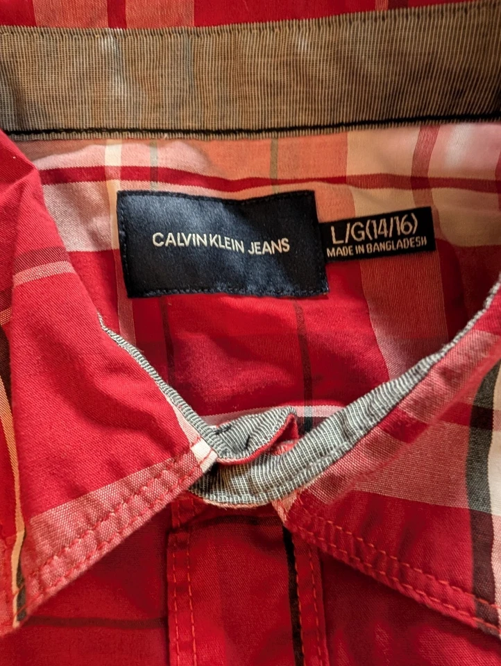 LOT Of 3 Youth Large Calvin Klein Tommy Hilfiger Nautica Shirts - Image 4 of 4