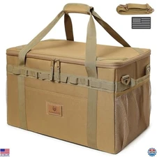 Tactical Camping Storage Tote Bag with Axe Holder & Shoulder Strap Organizer