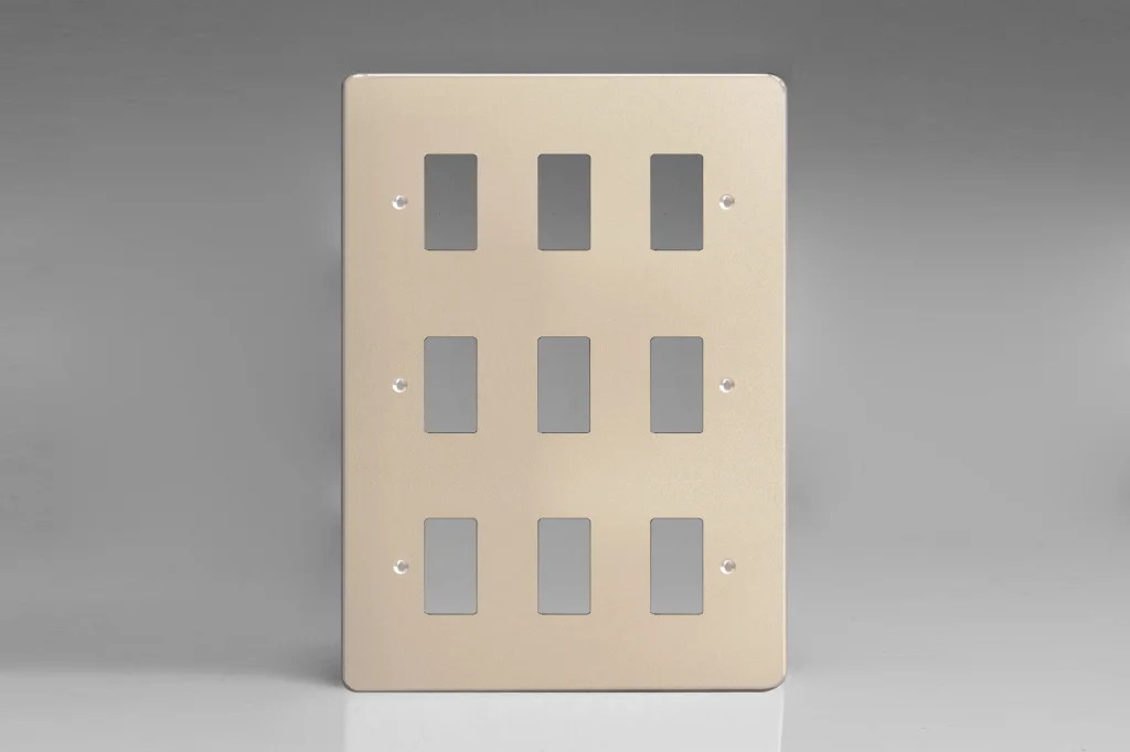 Modular Grid System Satin PowerGrid Plate 9-Gang Varilight XDNPG9