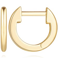 14K Gold plated Huggie Earrings Small Gold Hoop Earrings Gold Huggie Hoop Ear...