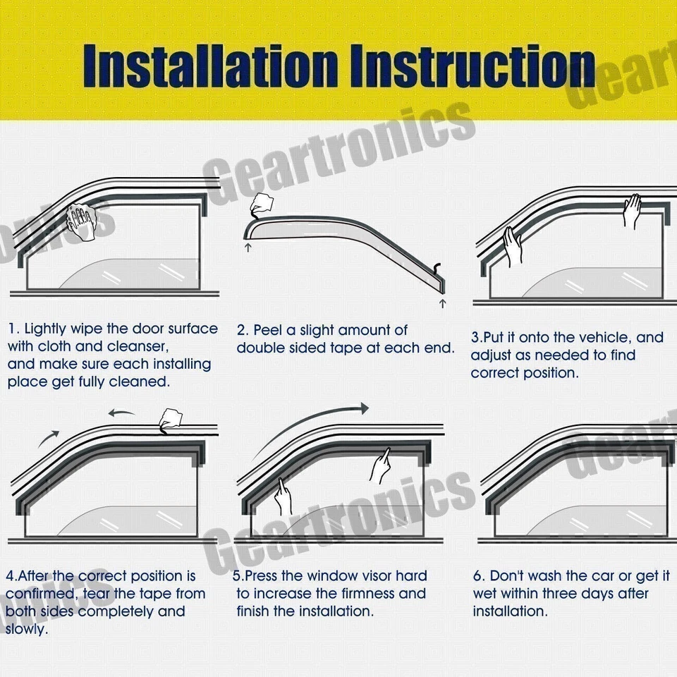 Para Toyota Camry 1997-2001 Viseras Ventana Ventilación Parasol Protectores de Lluvia Imcnxalqpjkw Foto 4 de 4