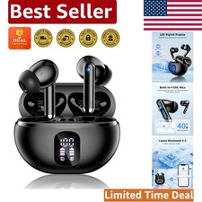 Smart LED Display Wireless Earbuds - Waterproof Lightweight with 50H Playtime