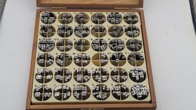 FITS SOME Kingsley Machine  Letter Type Font Set Hot Foil VINTAGE BOX LOOK READ