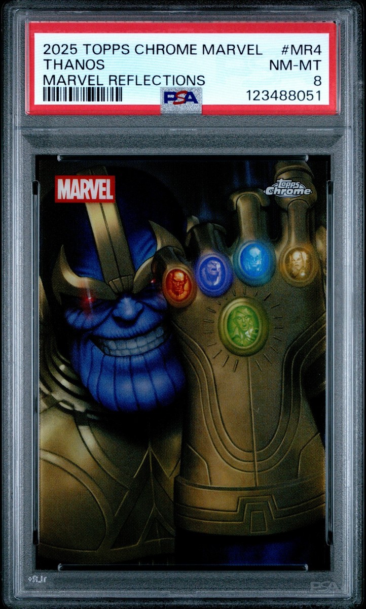 2025 TOPPS CHROME MARVEL MARVEL REFLECTIONS #MR4 THANOS PSA 8 | eBay