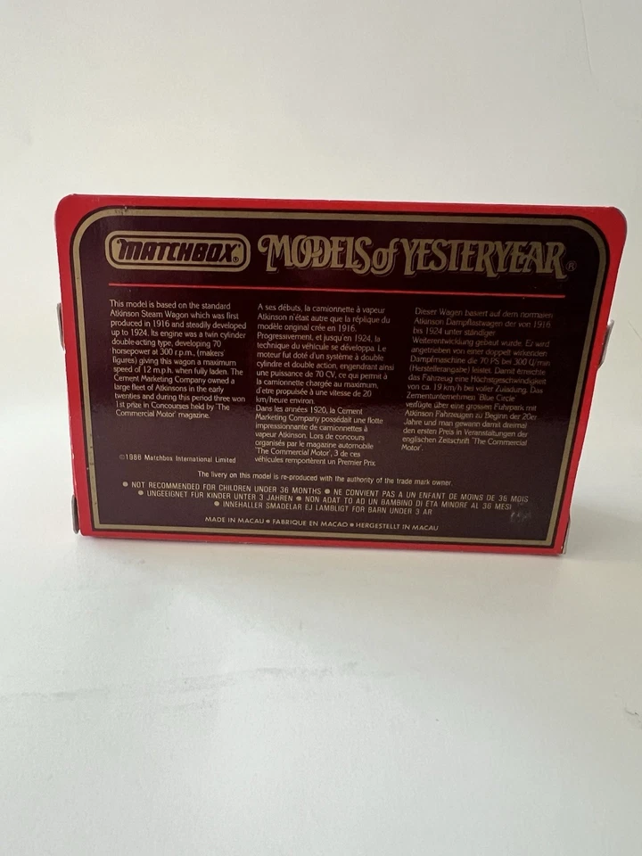 Vagón de vapor Matchbox Y-18 1918 Atkinson modelo D "Burghfield Mills" Foto 3 de 4