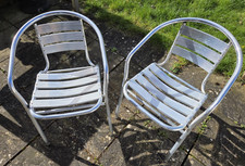 Aluminum Cafe Style Outdoor Chairs x 2 Light Weight