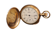 ANTIQUE ELGIN MODEL 1, SERIES 2, GRADE 95, GOLD GILT POCKET WATCH DOUBLE HUNTER