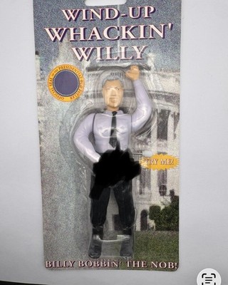 Vintage Y2K Pipedream Wind-Up Whackin' Willy Bill Clinton Figure Toy NOS Works
