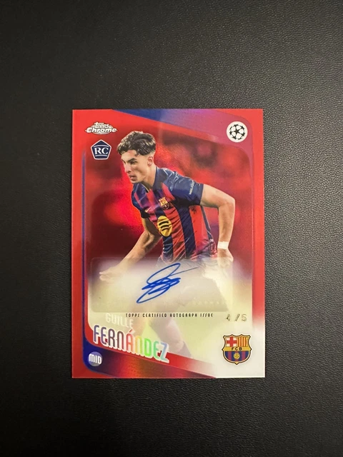 Guille Fernandez 2025-2026 Topps Chrome UCC #CA-GF Rookie Auto Red Refractor 4/5