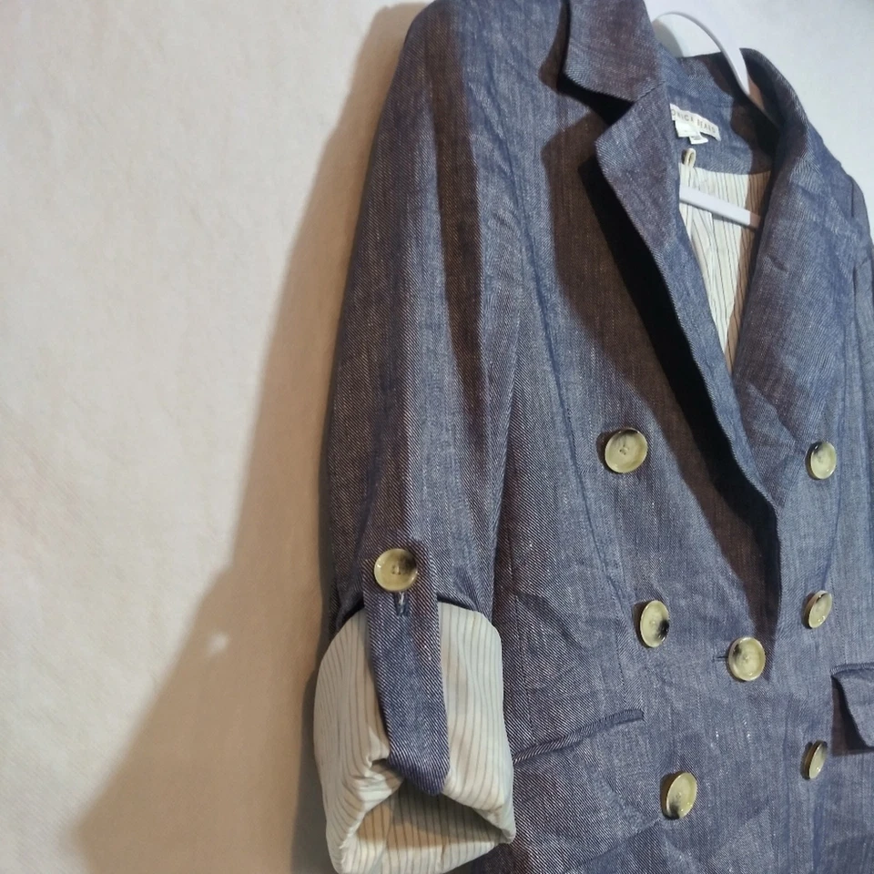 Blazer de lino VERONICA BEARD Kelson Chambray Dickey talla 4 Foto 4 de 4