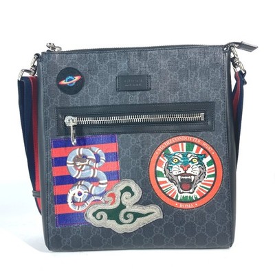 GUCCI 474137 GG Tiger Patch Courier Crossbody Messenger Bag
