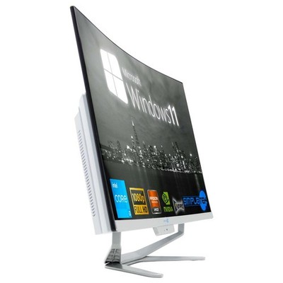 All In One I3 27'' Gebogen Win 11 Ram 16GB SSD 240GB GPU GT710 2GB PC Gaming
