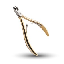 Professional Cuticle Nippers, Gold-Plated Carbon Steel, French Handle, Double...