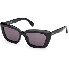Max Mara Women's Sunglasses Shiny Black Acetate Cat Eye Full Rim MM0171 5401A