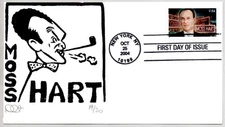 #3882 PLAYWRIGHT MOSS HART, BROADWAY, CURTIS BLOCK PRINT ARTWORK FDC