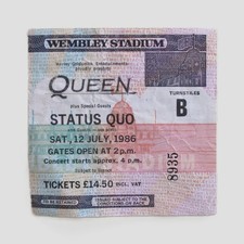 Queen A Kind Of Magic Tour 1986 Tour Wembley Concert Ticket Stub 12.7.86 - VG+