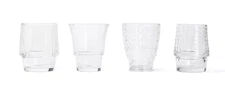 Set Of (2) Vivitar 4-in-1 Stacking Glass Cup Set Novelty Design 8pc Total