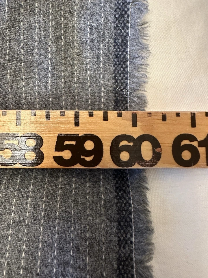 Vtg Wool Fabric Pendleton 2yds x 60" Gray Pin Striped Light Weight Flawed - Image 4 of 4