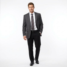 Calvin Klein Mens 42R Slim Fit Blazer Charcoal Gray Wool 2 Btn Jacket Sport Coat