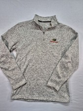 Mossy Oak Mens Medium Quarter Zip Pullover Sweater Sweatshirt Gray