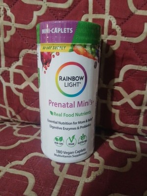 Rainbow Light Prenatal Minis Enzymes Probiotics Multivitamin 180 Vegan Caplets 
