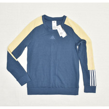 NEW Adidas Women Crew Neck Polyester Blue Size S Pullover Sweatshirt