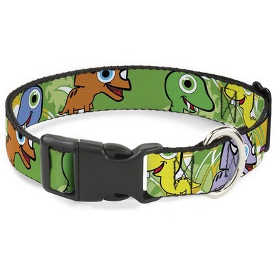 Plastic Clip Collar Cute Dinosaurs Yellow/Green Large 15-24'' (US IMPORT)