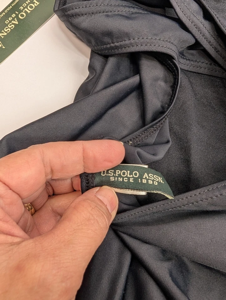 Traje de baño de una pieza XL de la Asociación Polo de EE. UU. negro tazas acolchadas nuevo con etiquetas Foto 3 de 4