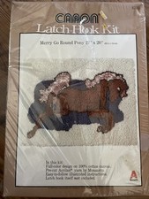 NEW VTG '79 Caron Latch Hook Kit - Merry Go Round Pony 27" X 20" Rug Size