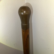 Woodmasters Vintage WS Heavy BRASS Knob Handle Cane Oak Walking Stick 35"