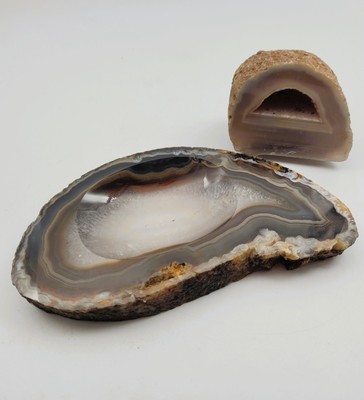 Geschliffene polierte natürliche Achat Geode Scheibe Schmuck Schale